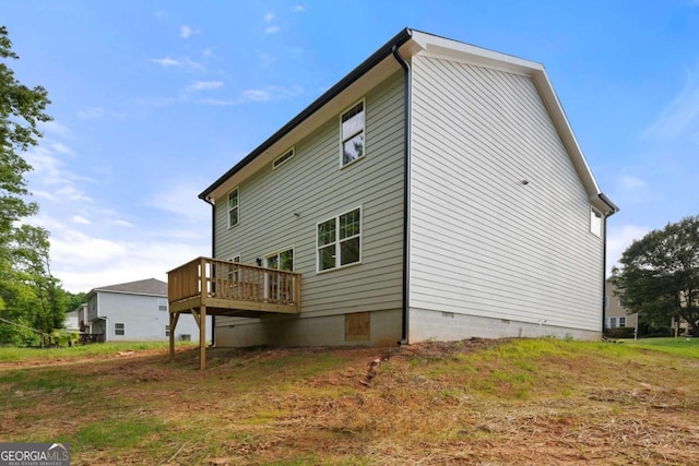 4095 Oriole Ln, Fairburn, GA 30213 - rear view of property featuring a deck