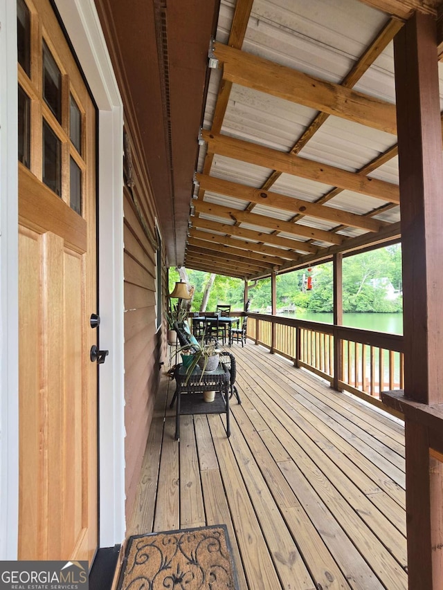 1151 Twin Mountain Lakes Cir, Talking Rock, GA 30175 - deck with a water view and outdoor dining area