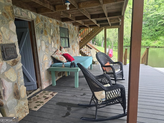 1151 Twin Mountain Lakes Cir, Talking Rock, GA 30175 - wooden deck with stairs