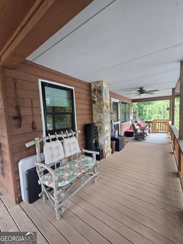 1151 Twin Mountain Lakes Cir, Talking Rock, GA 30175 - deck featuring ceiling fan