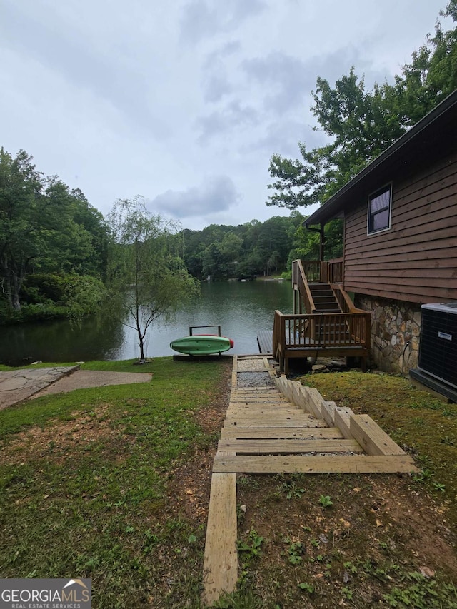 1151 Twin Mountain Lakes Cir, Talking Rock, GA 30175 - dock with a water view, central AC, and stairway