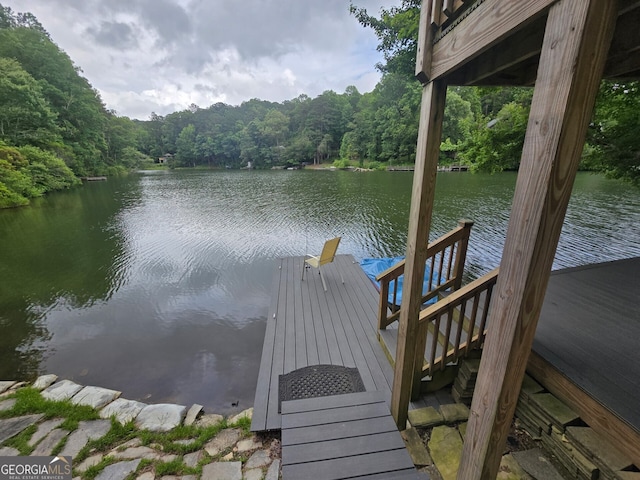 1151 Twin Mountain Lakes Cir, Talking Rock, GA 30175 - dock area with a water view and a wooded view
