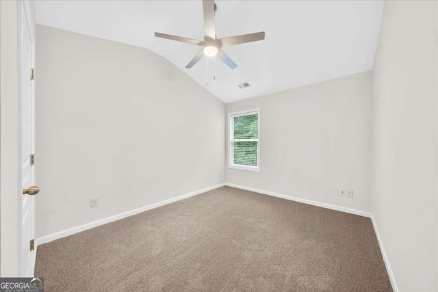 3607 Archgate Ct, Alpharetta, GA 30004 - spare room with vaulted ceiling, carpet flooring, and ceiling fan