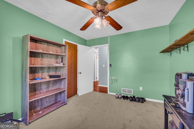 676 Smith Store Rd, Covington, GA 30016 - miscellaneous room with carpet floors, ceiling fan, and baseboards