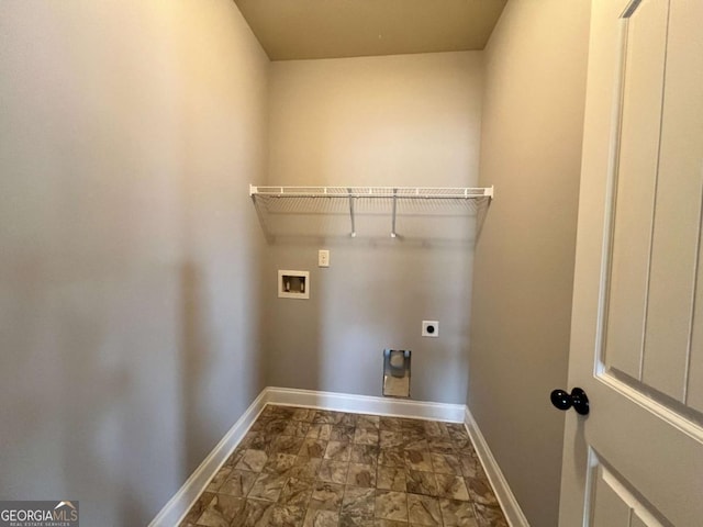 3522 Fallen Oak Dr, Buford, GA 30519 - washroom with electric dryer hookup, washer hookup, and dark stone finish flooring