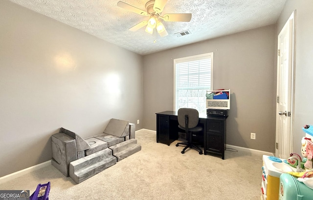 110 Waterloo Dr, Mount Airy, GA 30563 - carpeted office featuring ceiling fan and a textured ceiling