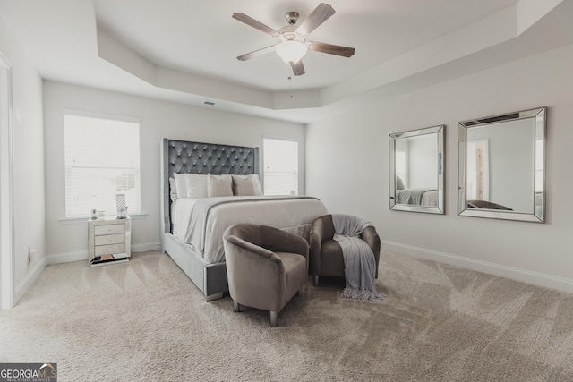 82 Castlemoor Loop, Adairsville, GA 30103 - carpeted bedroom featuring a raised ceiling and ceiling fan