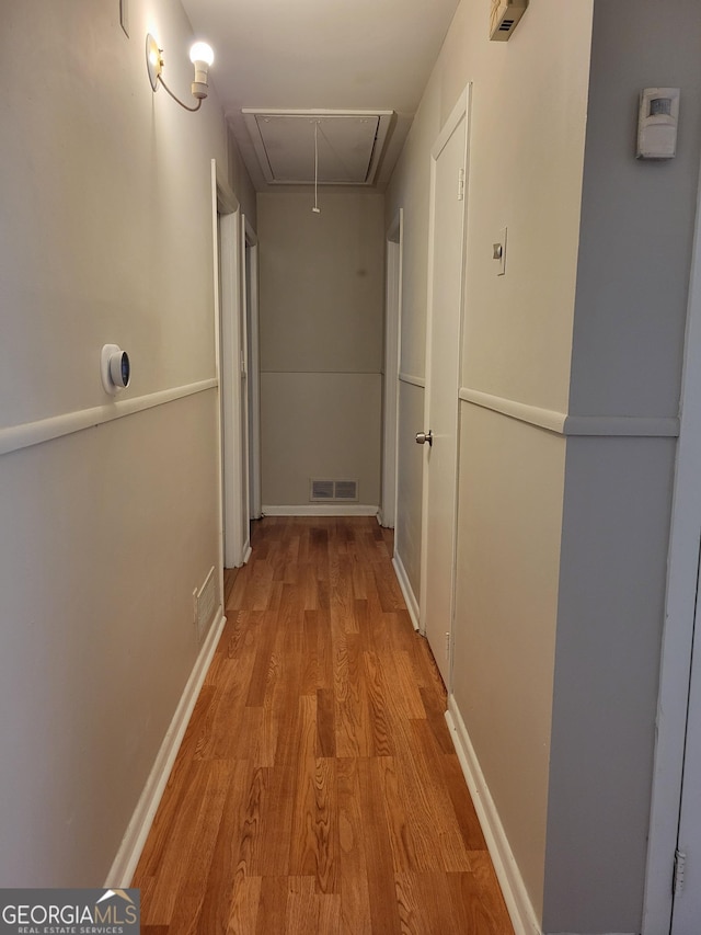 4157 Cedar Valley Ln, Conley, GA 30288 - hall featuring attic access and light wood-type flooring