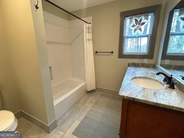 400 Mulberry Cir, Jasper, GA 30143 - bathroom featuring vanity, tile patterned floors, and shower / tub combo with curtain