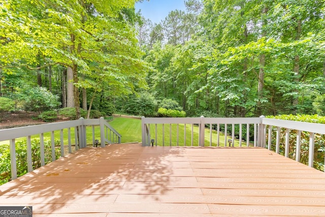 405 W Leslie Ct, Woodstock, GA 30188 - wooden terrace featuring a yard