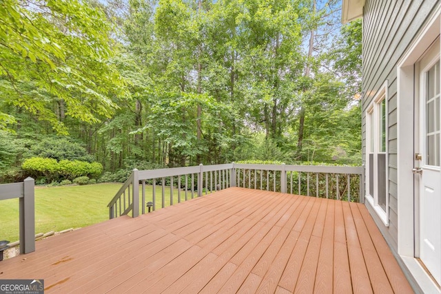 405 W Leslie Ct, Woodstock, GA 30188 - wooden terrace featuring a lawn
