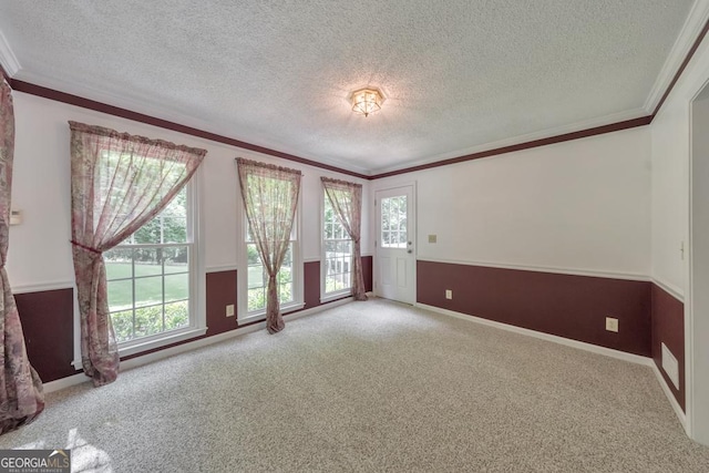 405 W Leslie Ct, Woodstock, GA 30188 - carpeted spare room featuring a textured ceiling and crown molding