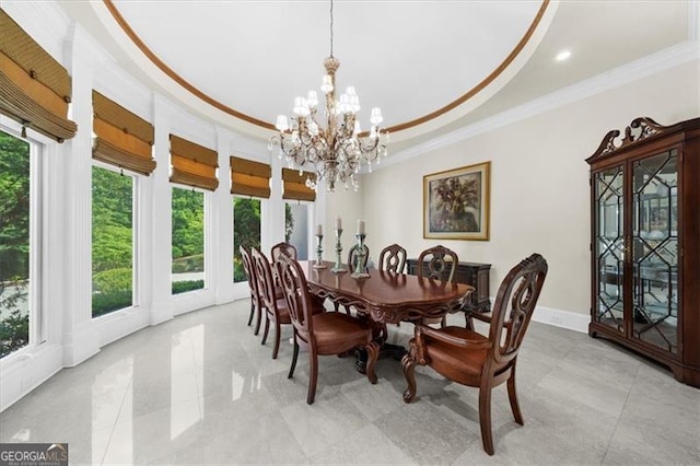 9005 Old Southwick Pass, Alpharetta, GA 30022 - dining room featuring crown molding and a chandelier