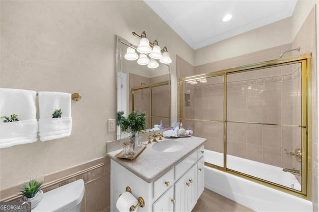 9005 Old Southwick Pass, Alpharetta, GA 30022 - full bathroom featuring vanity and shower / bath combination with glass door