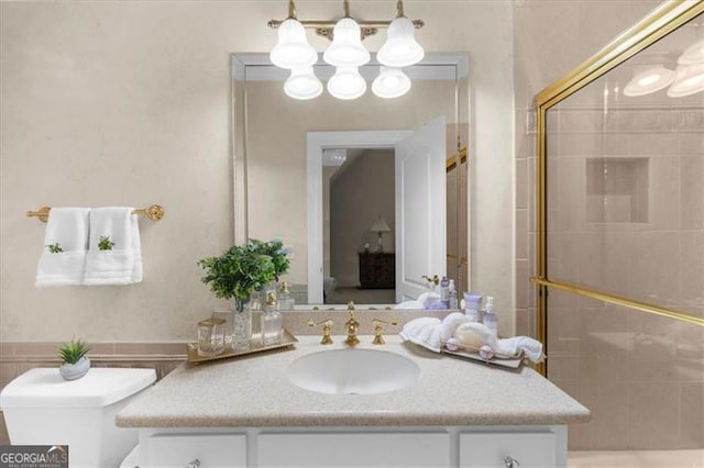 9005 Old Southwick Pass, Alpharetta, GA 30022 - full bathroom featuring vanity and tiled shower