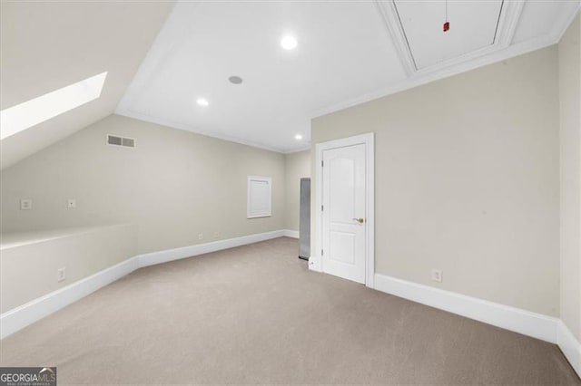 9005 Old Southwick Pass, Alpharetta, GA 30022 - additional living space featuring attic access, carpet, recessed lighting, a skylight, and lofted ceiling