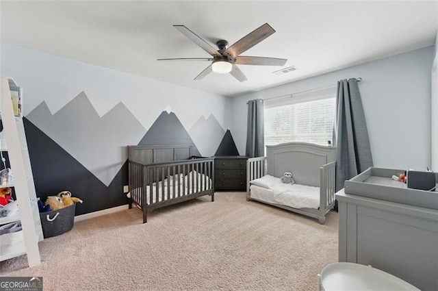 771 Tulip Poplar, Lawrenceville, GA 30044 - carpeted bedroom with a crib and ceiling fan