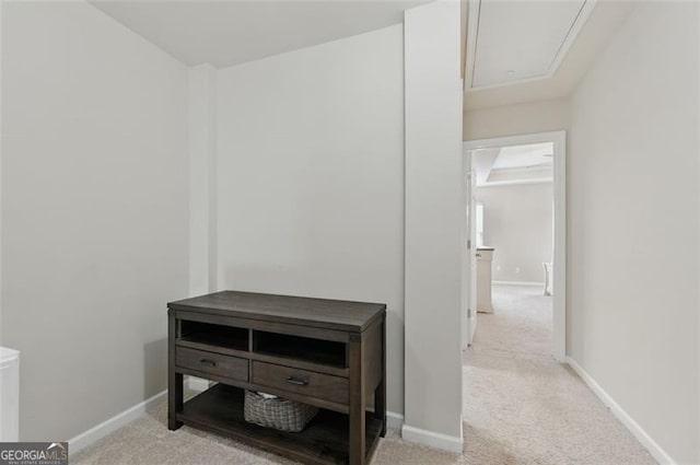 771 Tulip Poplar, Lawrenceville, GA 30044 - hallway with attic access and light colored carpet