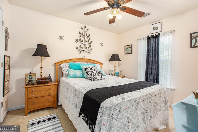 461 Mountain View Ln, Woodstock, GA 30188 - carpeted bedroom featuring baseboards and a ceiling fan