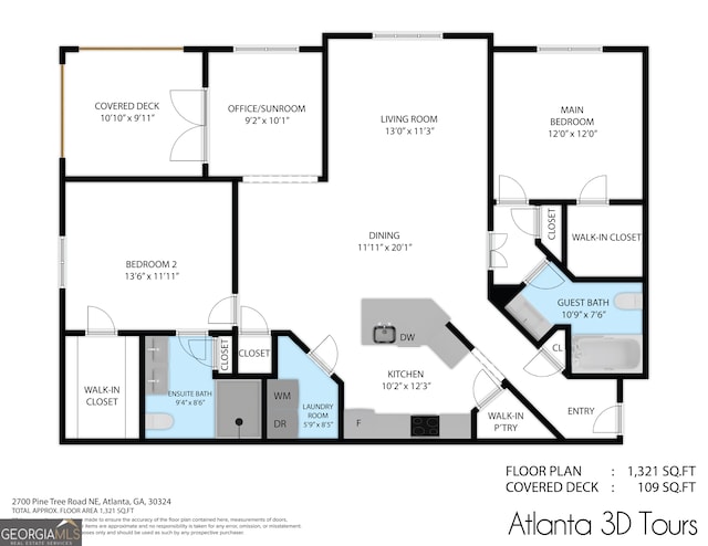 2700 Pine Tree Rd NE Unit 2201, Atlanta, GA 30324 - view of property floor plan