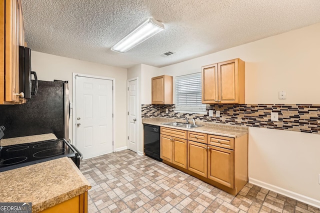 3599 Brookstone Way, Union City, GA 30291 - kitchen with a sink, black dishwasher, light countertops, and electric range oven