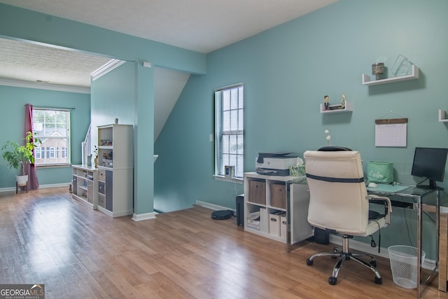 4336 Thorngate Ln, Acworth, GA 30101 - home office with wood finished floors and baseboards