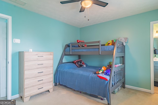 4336 Thorngate Ln, Acworth, GA 30101 - bedroom featuring carpet, ensuite bath, and ceiling fan