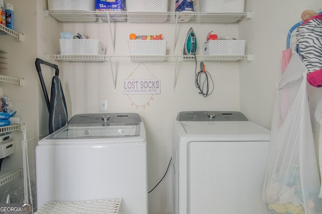 4336 Thorngate Ln, Acworth, GA 30101 - washroom featuring separate washer and dryer