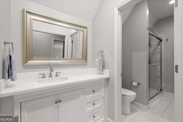 771 Rattlesnake Rdg, Dawsonville, GA 30534 - bathroom with a shower stall, vanity, and marble look tile flooring