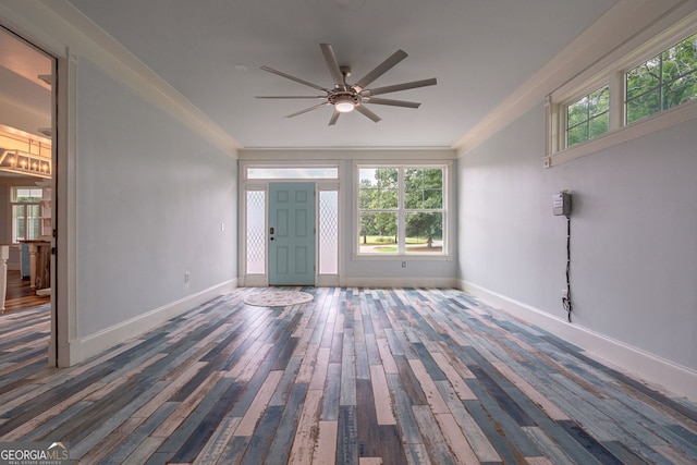 1000 Three Notch Rd, Buckhead, GA 30625 - spare room with dark wood finished floors, ceiling fan, and crown molding