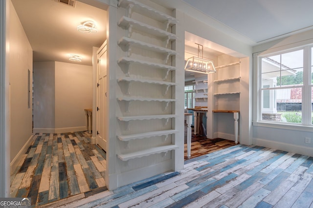 1000 Three Notch Rd, Buckhead, GA 30625 - stairway featuring wood finished floors and a chandelier