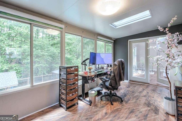 3493 Wood Acres Blvd, Duluth, GA 30096 - office area featuring a skylight, plenty of natural light, and baseboards