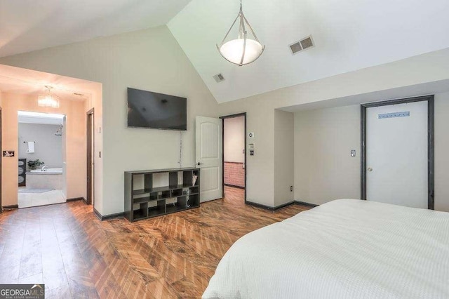 3493 Wood Acres Blvd, Duluth, GA 30096 - bedroom featuring high vaulted ceiling and baseboards