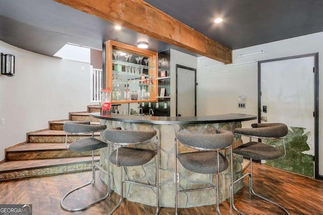 3493 Wood Acres Blvd, Duluth, GA 30096 - indoor wet bar featuring wood finished floors