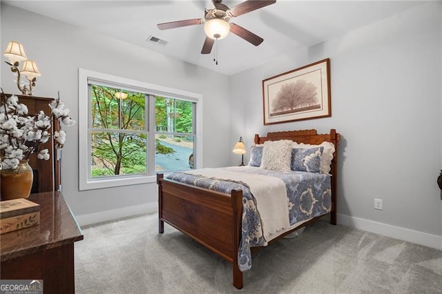 100 Yunsoo Pl E, Big Canoe, GA 30143 - bedroom with baseboards, carpet floors, and a ceiling fan
