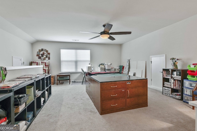 819 Firefly Ct, Griffin, GA 30223 - office with light carpet and a ceiling fan