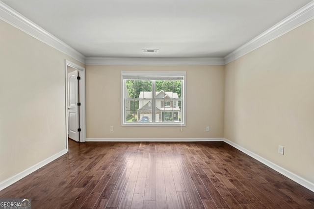 4540 Fourth Rail Ln, Cumming, GA 30040 - empty room featuring dark wood-type flooring and ornamental molding