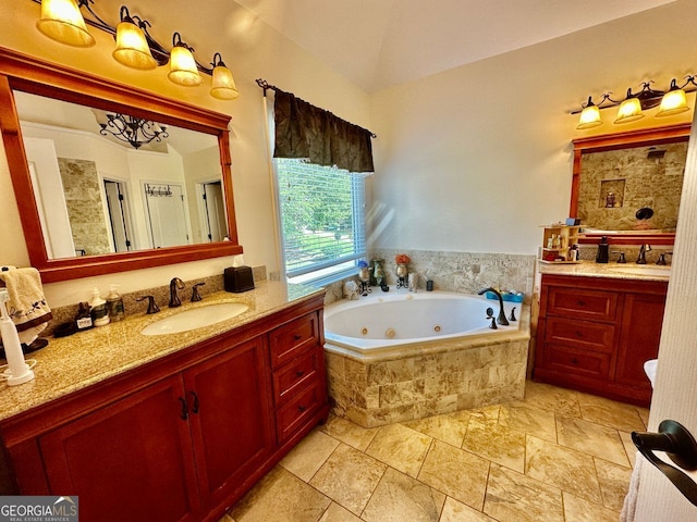 4265 Lansmoore, Suwanee, GA 30024 - bathroom featuring a tub with jets and two vanities