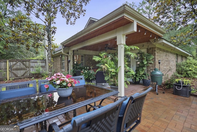 83 Pinewood Ln, Allenhurst, GA 31301 - view of patio / terrace with ceiling fan and outdoor dining space