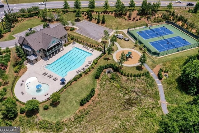 6110 Read Rd, Suwanee, GA 30024 - bird's eye view of a pool area