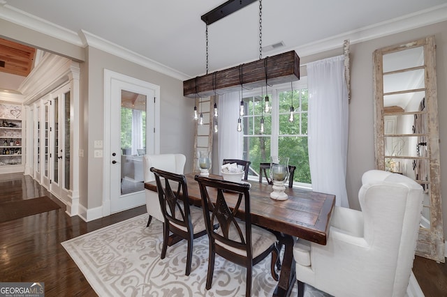 177 Selfridge Rd, Mcdonough, GA 30252 - dining area with ornamental molding and wood finished floors