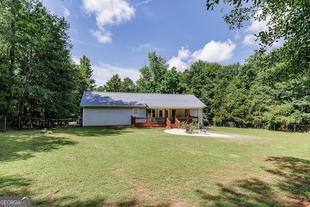 82 Post Oak Cir, Crawford, GA 30630 - view of front facade featuring a deck and a patio area