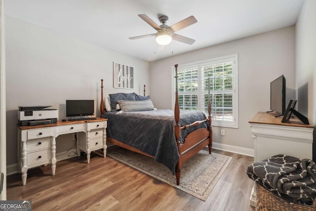 76 Lightning Rdg, Dawsonville, GA 30534 - bedroom featuring wood finished floors and a ceiling fan