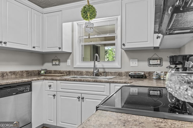 3182 Willow Creek Rd, Augusta, GA 30909 - kitchen with stainless steel dishwasher and white cabinetry