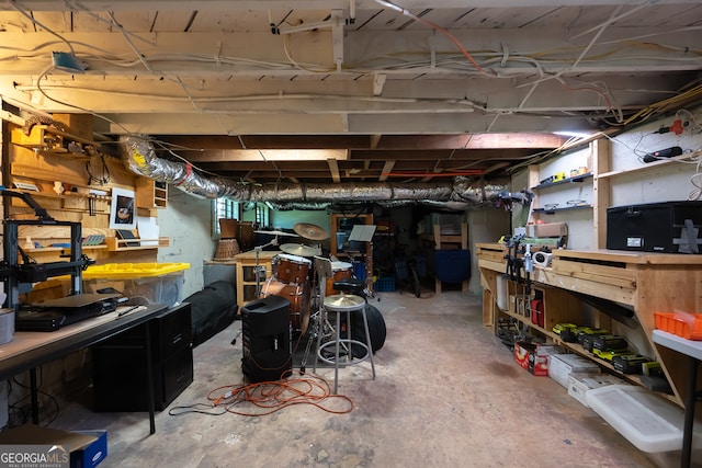 278 Fourth St, Athens, GA 30601 - unfinished basement with a workshop area
