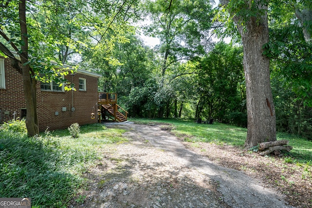 278 Fourth St, Athens, GA 30601 - view of yard with stairs and a deck