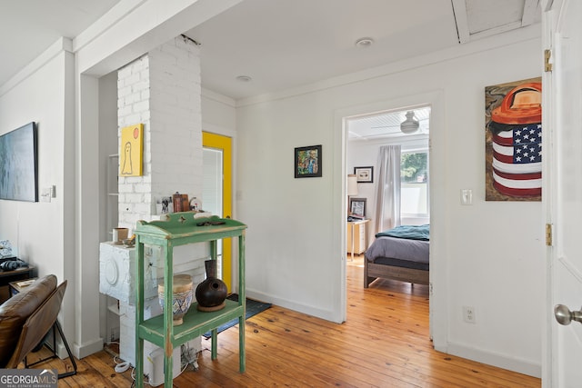 278 Fourth St, Athens, GA 30601 - hallway featuring light wood-type flooring and baseboards