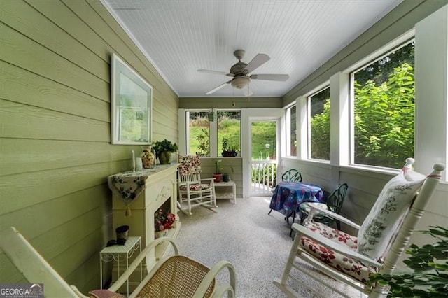 397 Cypher Dr, Suwanee, GA 30024 - sunroom with a ceiling fan