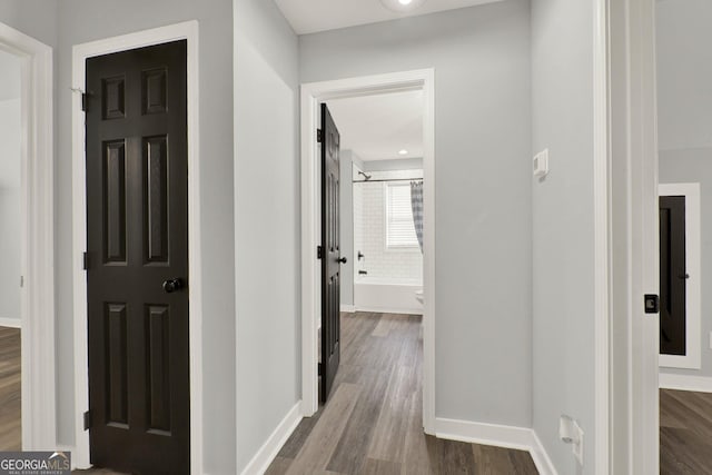 92 Autumn Path, Rockmart, GA 30153 - hall featuring dark wood finished floors and baseboards