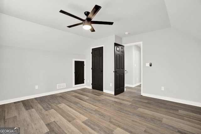 92 Autumn Path, Rockmart, GA 30153 - additional living space featuring vaulted ceiling, a ceiling fan, and wood finished floors